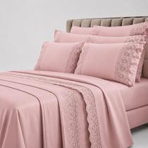 Jogo de Cama Bordado Inglês Casal e Queen Micropercal Premium 4 Peças Jogo de Cama Bordado Inglês Casal e Queen Micropercal Premium 4 Peças