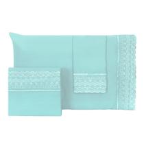 Jogo de cama bordado inglês king - plutão verde