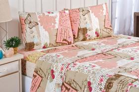 Jogo De Cama Bouti Casal Padrão 4 Peças - Patchwork Rose Estampado