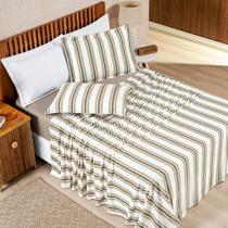 Jogo de Cama Box em 100% Malha de Algodão 4 Peças - Fio 30/1 Penteado - 135g/m2 - Produto Premium