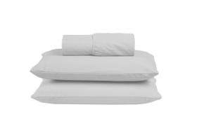 Jogo de Cama Box King Size 03 peças 100% Algodão Lençol Liso Percal 300 Fios