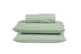 Jogo de Cama Box King Size 03 peças 100% Algodão Lençol Liso Percal 300 Fios