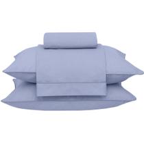 Jogo de Cama Buddemeyer Basic 180 Fios 4 Peças Casal Azul