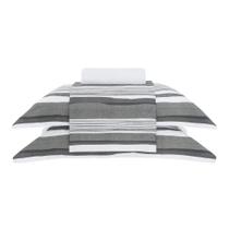 Jogo de Cama Buddemeyer Bud Vision Sato - 300 Fios 100% Algodão - Branco/Cinza - Casal