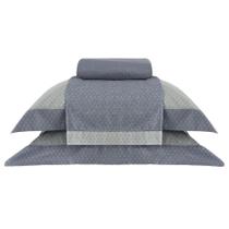 Jogo de Cama Buddemeyer Gavin 200 Fios 4 Peças Queen Azul