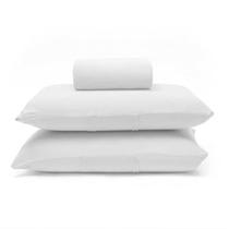 Jogo de Cama Buettner Casal Malha 100% Algodão Basic Liso 3 Peças Branco