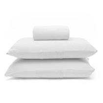 Jogo de Cama Buettner King Malha Basic Liso 3 Peças Branco