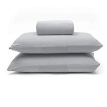 Jogo de Cama Buettner King Malha Basic Liso 3 Peças Prata Jogo de Cama Buettner King Malha Basic Liso 3 Peças Prata