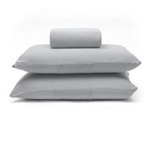 Jogo de Cama Buettner King Malha Basic Liso 3 Peças Prata Jogo de Cama Buettner King Malha Basic Liso 3 Peças Prata