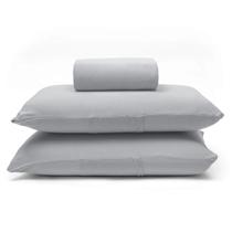 Jogo de Cama Buettner Queen Malha 100% Algodão Basic Liso 3 Peças Prata Jogo de Cama Buettner Queen Malha 100% Algodão Basic Liso 3 Peças Prata