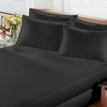 Jogo de Cama Buettner Solteiro King Malha Liso 2 Peças Image Preto