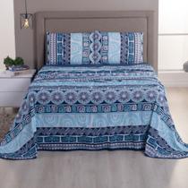 Jogo de Cama Casal 04 Pçs Malha 100% Algodão Fio Penteado 30/1