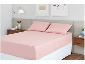 Jogo de Cama Casal 100% Poliéster Marcelino Têxtil Hypercal Rosé 3 Peças