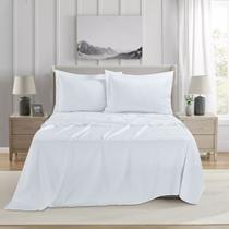 Jogo De Cama Casal 1000 Fios Toque De Seda Liso Branco 4 Peças Jolitex-Thousand