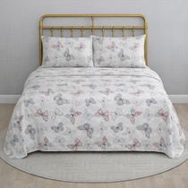 Jogo de Cama Casal 150 Fios Algodão Borboletas Lea Dohler