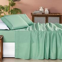 Jogo de Cama Casal 200 Fios Detalhe Bordado Allegra 04 Peças Salvia Jogo de Cama Casal 200 Fios Detalhe Bordado Allegra 04 Peças Salvia