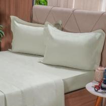 Jogo de Cama Casal 200 Fios Liso 4 Pçs 100% Algodão 140x190x35cm Verde Broto