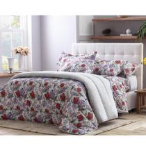 Jogo De Cama Casal 250X240Cm Barbara Floral Realce Premium