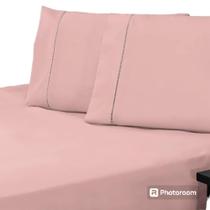 Jogo de Cama Casal 3 peças 400 fios Rose Toque Macio de Qualidade - Gaby enxovais