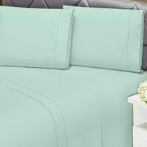 Jogo De Cama Casal 3 Peças 400 Fios Toque Aveludado Azul Turqueza Jogo De Cama Casal 3 Peças 400 Fios Toque Aveludado Azul Turqueza