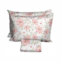 Jogo de Cama Casal 3 Peças Micro Percal Lençol com Elástico + 2 Fronhas