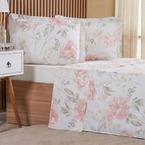 Jogo De Cama Casal 4 Pçs 200 Fios 100% Algodão 140x190x35cm Aquarelle