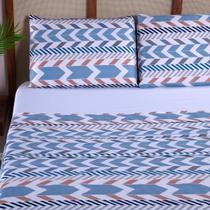Jogo De Cama Casal 4 Peças 400F Lençol De Cima Geométrico