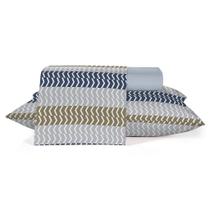 Jogo de Cama Casal 4 Peças em 100% Algodão - Coleção Crystal