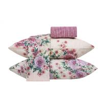 Jogo de Cama Casal 4 Peças Florido Rosa Helena Box Sultan