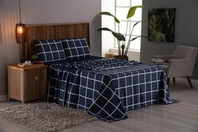 Jogo De Cama Casal 4 peças Lençol Micro Percal 400 Fios Estampado