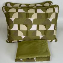 Jogo de Cama Casal 4 Peças Malha Linear Verde Oliva -Colloda Jogo de Cama Casal 4 Peças Malha Linear Verde Oliva -Colloda