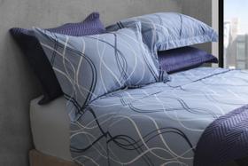 Jogo de Cama Casal 4 Peças Percal 180 fios Duplo 100% Algod Jogo de Cama Casal 4 Peças Percal 180 fios Duplo 100% Algod
