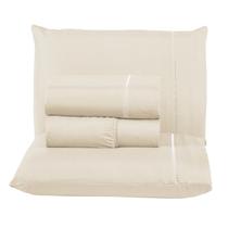 Jogo de Cama Casal 4 Peças Percal 400 Fios 100 Algodão Ponto Palito Toque Macio Premium