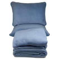 Jogo de Cama Casal 4 Peças Plush Liso Azul - Colloda