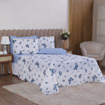 Jogo de Cama Casal 4p Lençol + Fronha Esmeralda Percal 100% Algodão