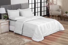 Jogo de Cama Casal 6 peças com Edredom e Lençol Branco Casa Dona
