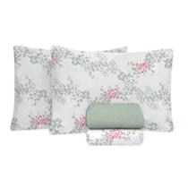 Jogo de Cama Casal Algodão 200 Fios 4 Peças Macio Elástico