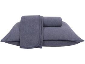Jogo de Cama Casal Atlântica Mescla Urban Azul Escuro 3 Peças