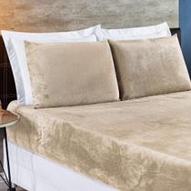 Jogo de Cama Casal Biasoft Manta Microfibra Cáqui - 3 peças Jogo de Cama Casal Biasoft Manta Microfibra Cáqui - 3 peças