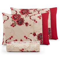 jogo de cama casal box 3 pcs 180 fios 100% algodão estampado