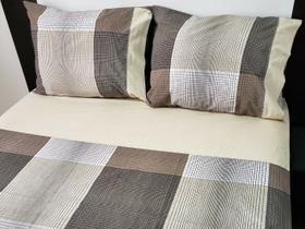 Jogo de cama casal box 4 peças 100% algodão 180 fios marrom