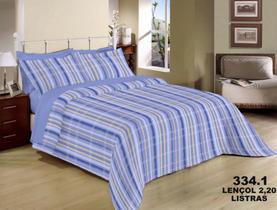 Jogo De Cama Casal Box Premium 3pçs Geométrico Azul 334.1 Jogo De Cama Casal Box Premium 3pçs Geométrico Azul 334.1