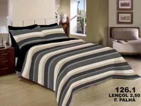 Jogo De Cama Casal Box Premium 3pçs Geométrico Preto