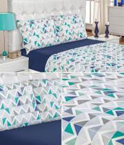 Jogo de cama casal com lençol de cima 250 cm x 220 cm malha 100% algodão 4 peças Jogo de cama casal com lençol de cima 250 cm x 220 cm malha 100% algodão 4 peças