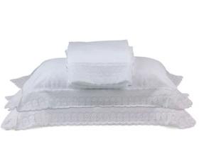 Jogo de Cama Casal com Renda Renascença Percal 300 Fios Buettner Jogo de Cama Casal com Renda Renascença Percal 300 Fios Buettner