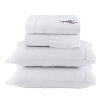 Jogo de Cama Casal Completo Lençol com Virol Percal 400 Fios Ponto Palito Branco 04 Peças