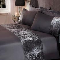 Jogo de cama casal comum 400 fios com veludo grafite 6 pç Jogo de cama casal comum 400 fios com veludo grafite 6 pç