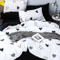 Jogo de cama casal comum 6 peças com edredom estampa love Jogo de cama casal comum 6 peças com edredom estampa love