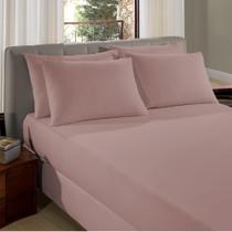 Jogo de Cama Casal em Malha 100% Algodão 3 peças Liso - Rosa Jogo de Cama Casal em Malha 100% Algodão 3 peças Liso - Rosa