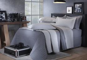 Jogo de cama casal grid prata 200f 2,20mx2,50m